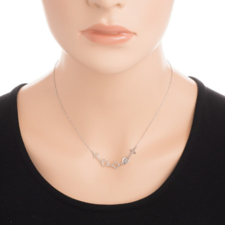 Strieborný náhrdelník - štvorlístok, dĺžka 43 až 46 cm | Argento.sk