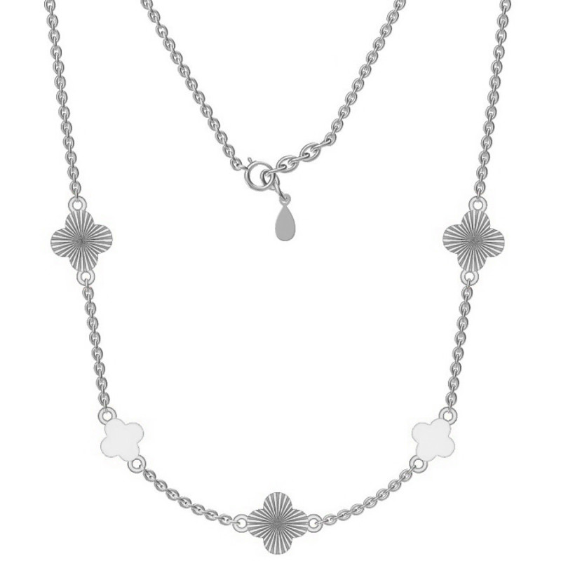 Strieborný náhrdelník - štvorlístok, dĺžka 43 až 46 cm | Argento.sk