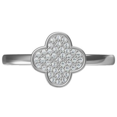 Strieborný prsteň - štvorlístok, číre okrúhle zirkóny | Argento.sk