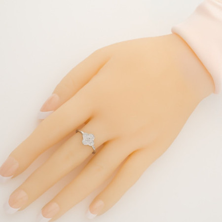 Strieborný prsteň - štvorlístok, číre okrúhle zirkóny | Argento.sk