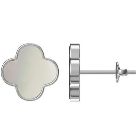 Strieborné náušnice - štvorlístok, perleť | Argento.sk