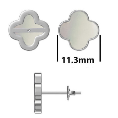 Strieborné náušnice - štvorlístok, perleť | Argento.sk