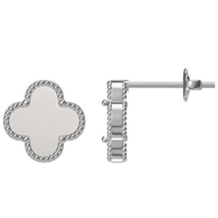 Strieborné náušnice - štvorlístok, perleť | Argento.sk