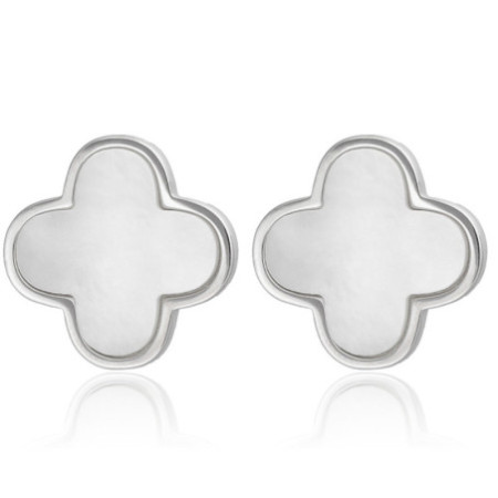Strieborné náušnice - štvorlístok, perleť | Argento.sk