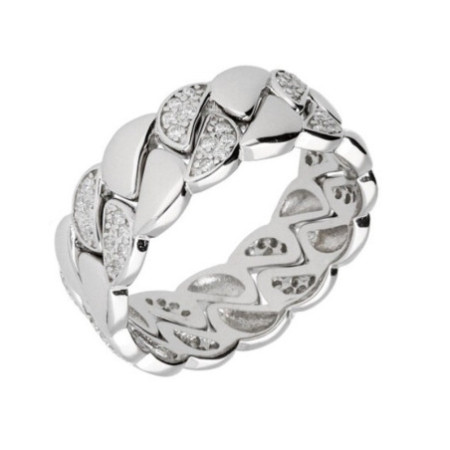 Strieborný prsteň - číre okrúhle zirkóny | Argento.sk