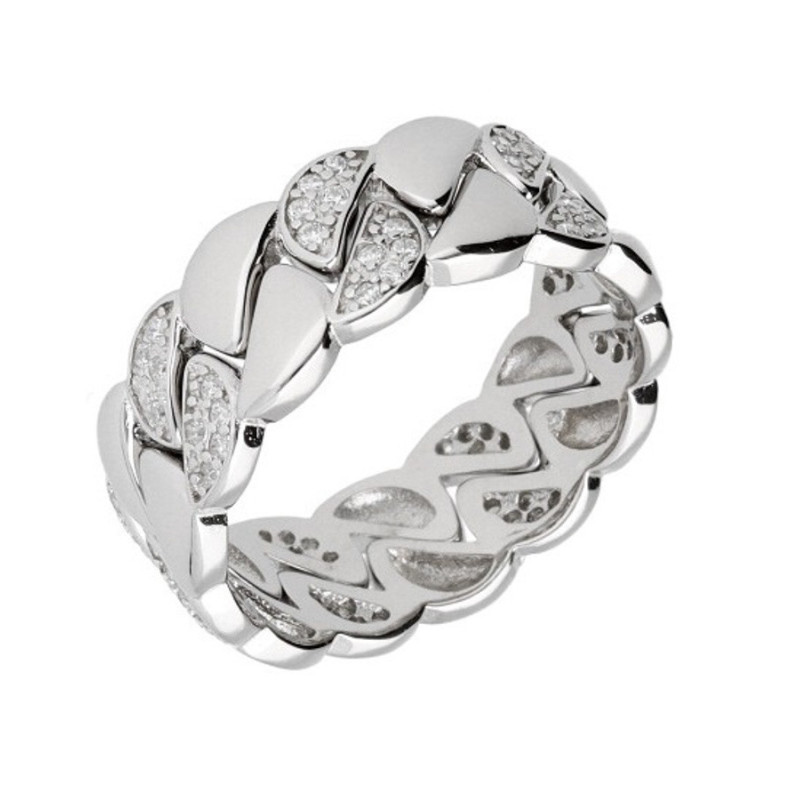 Strieborný prsteň - číre okrúhle zirkóny | Argento.sk