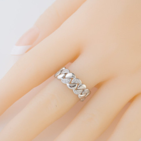 Strieborný prsteň - číre okrúhle zirkóny | Argento.sk