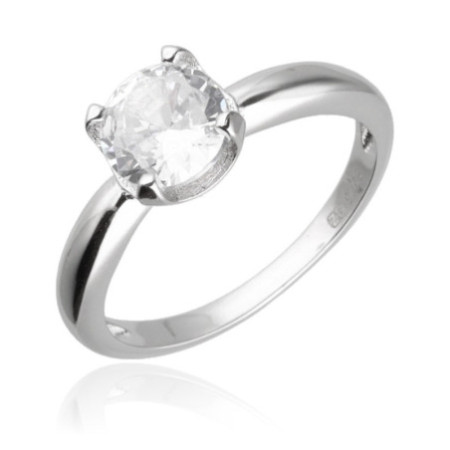 Strieborný prsteň - číry okrúhly zirkón | Argento.sk