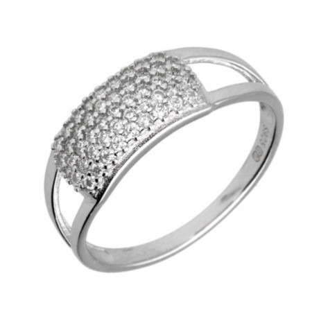 Strieborný prsteň - číre okrúhle zirkóny | Argento.sk