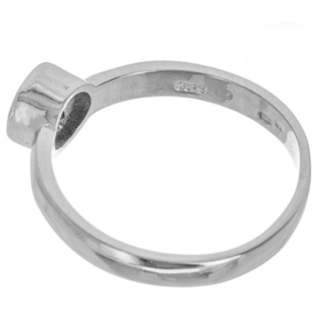 Strieborný prsteň - čierny okrúhly zirkón | Argento.sk