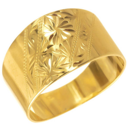 Pozlátený strieborný prsteň - s ručným gravírom | Argento.sk