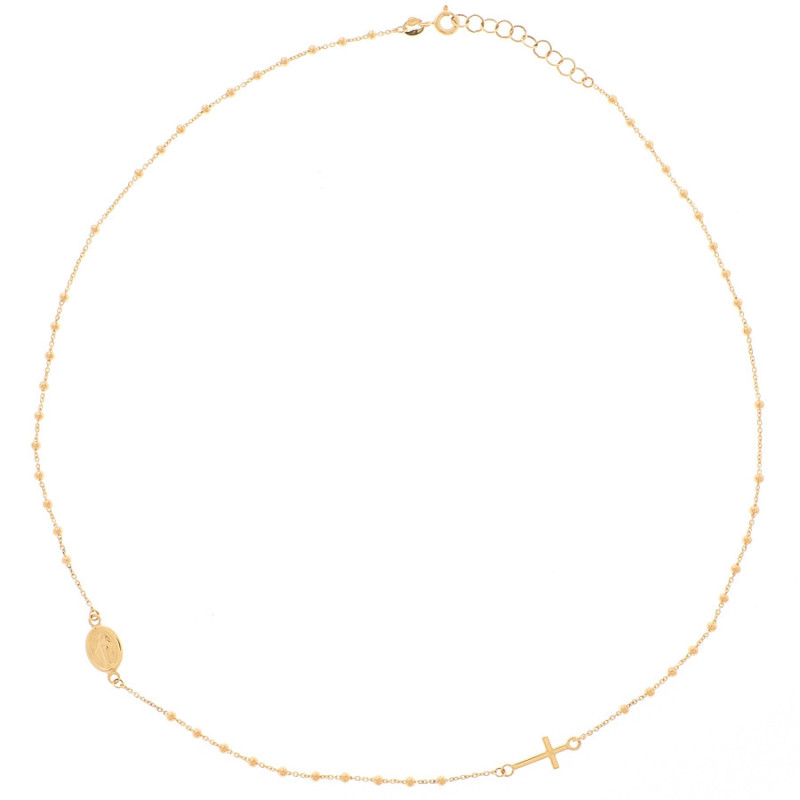 Zlatý náhrdelník - krížik, Zázračná medaila, dĺžka 42 až 45 cm | Argento.sk