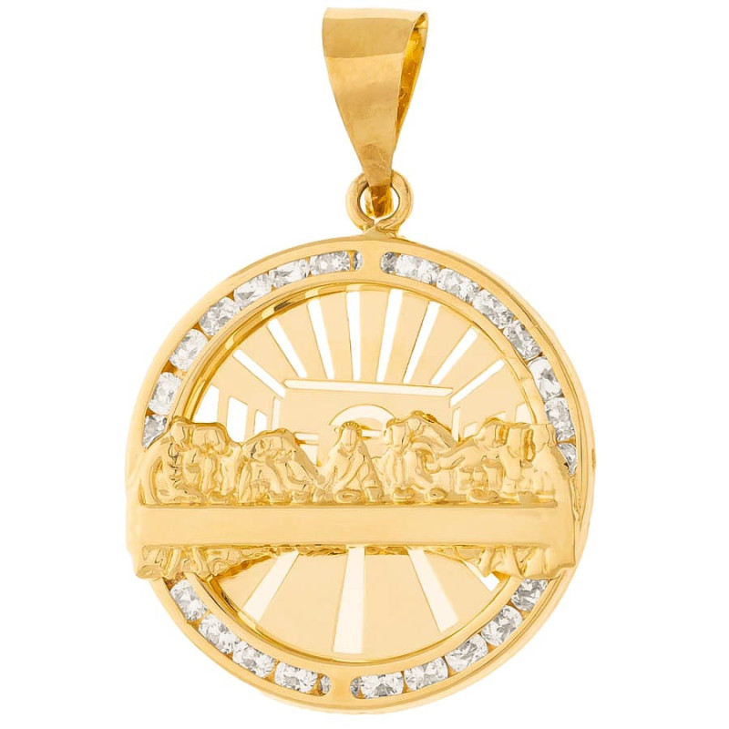 Zlatý prívesok - Posledná večera, číre okrúhle zirkóny | Argento.sk