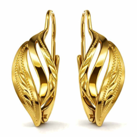 Pozlátené strieborné náušnice - s ručným gravírom | Argento.sk