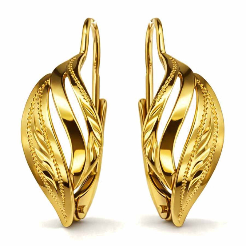 Pozlátené strieborné náušnice - s ručným gravírom | Argento.sk