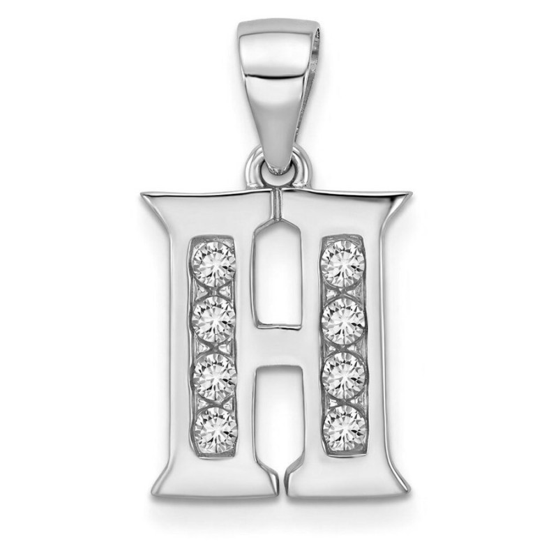 Strieborný prívesok - písmeno H, číre okrúhle zirkóny | Argento.sk