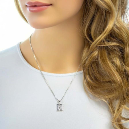 Strieborný prívesok - písmeno H, číre okrúhle zirkóny | Argento.sk