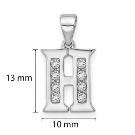 Strieborný prívesok - písmeno H, číre okrúhle zirkóny | Argento.sk