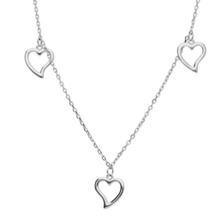 Strieborný náhrdelník - srdiečko, dĺžka 43 až 46 cm | Argento.sk