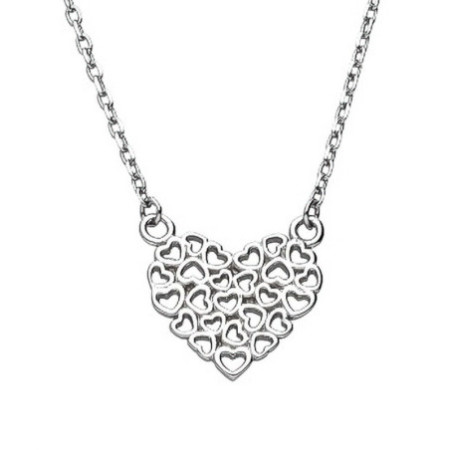 Strieborný náhrdelník - srdiečko, dĺžka 43 až 46 cm | Argento.sk