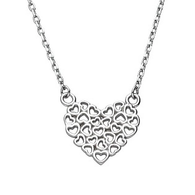 Strieborný náhrdelník - srdiečko, dĺžka 43 až 46 cm | Argento.sk