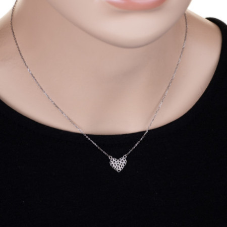 Strieborný náhrdelník - srdiečko, dĺžka 43 až 46 cm | Argento.sk
