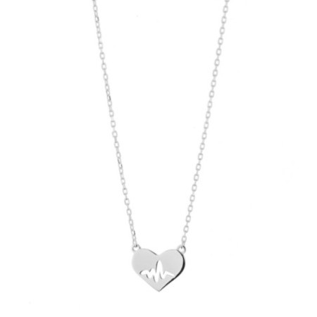 Strieborný náhrdelník - srdiečko, EKG, dĺžka 43 až 46 cm | Argento.sk
