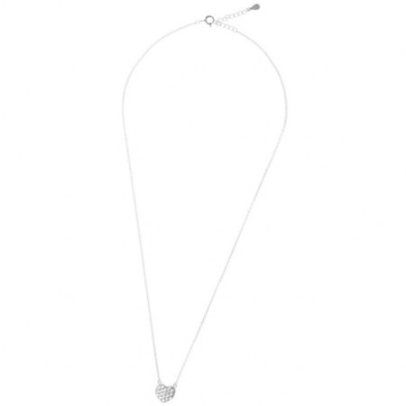 Strieborný náhrdelník - srdiečko, číre okrúhle zirkóny, dĺžka 43 až 46 cm | Argento.sk