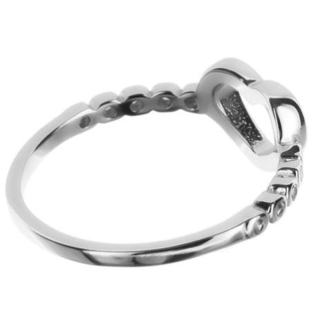 Strieborný prsteň - srdiečko, číre okrúhle zirkóny | Argento.sk