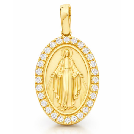 Zlatý prívesok Zázračná medaila - číre okrúhle zirkóny | Argento.sk