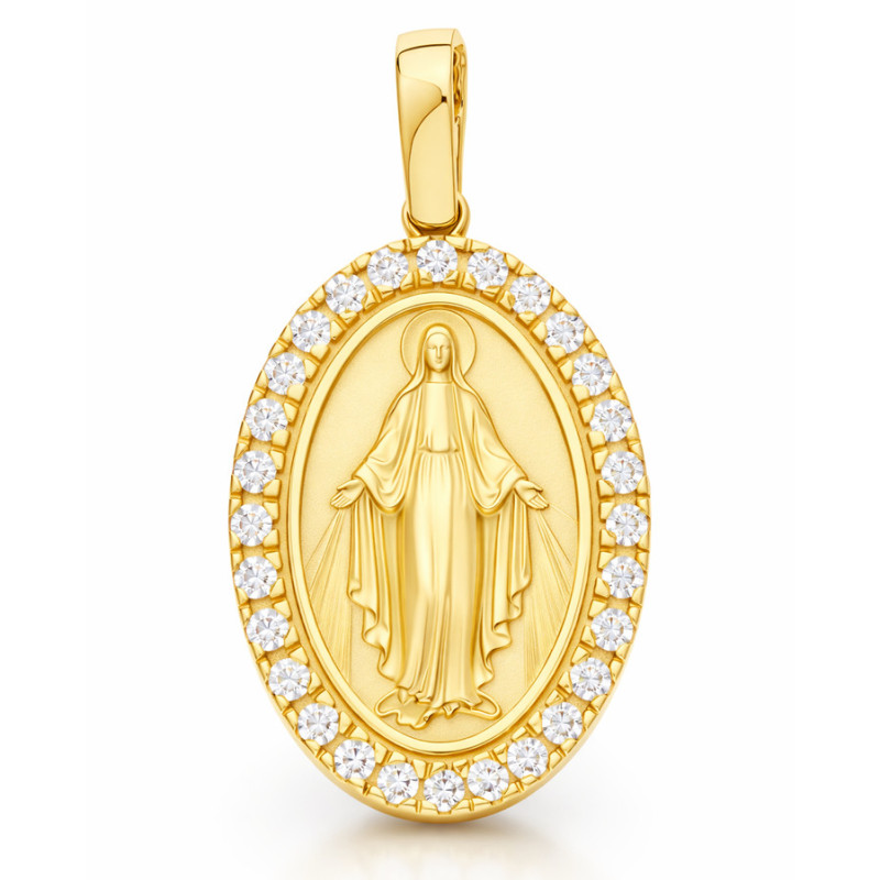 Zlatý prívesok Zázračná medaila - číre okrúhle zirkóny | Argento.sk