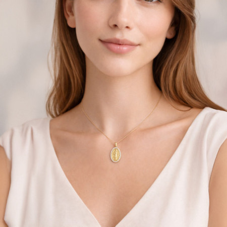 Zlatý prívesok Zázračná medaila - číre okrúhle zirkóny | Argento.sk