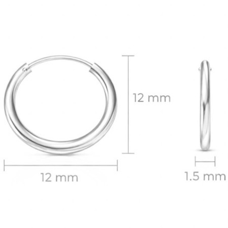 Strieborné náušnice krúžky - 12 mm priemer | Argento.sk