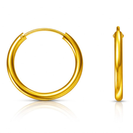 Pozlátené strieborné náušnice krúžky - 18 mm priemer | Argento.sk