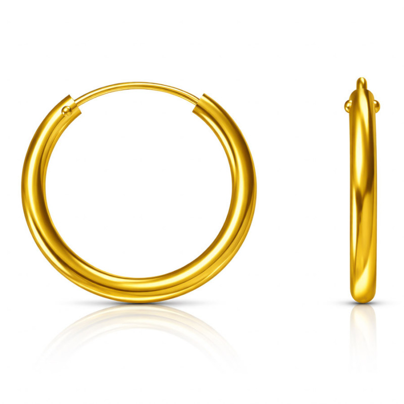 Pozlátené strieborné náušnice krúžky - 12 mm priemer | Argento.sk