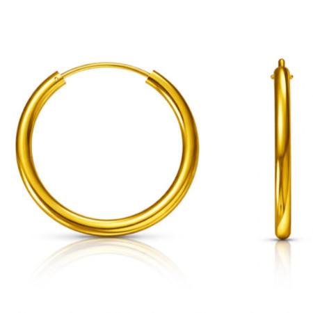 Pozlátené strieborné náušnice kruhy - 25 mm priemer | Argento.sk