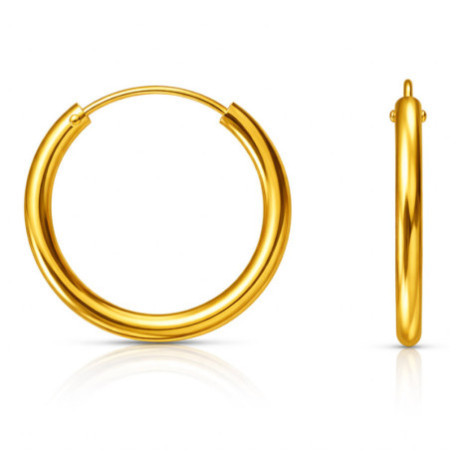 Pozlátené strieborné náušnice kruhy - 20 mm priemer | Argento.sk