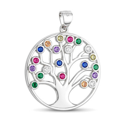 Strieborný prívesok - strom života, farebné okrúhle zirkóny | Argento.sk