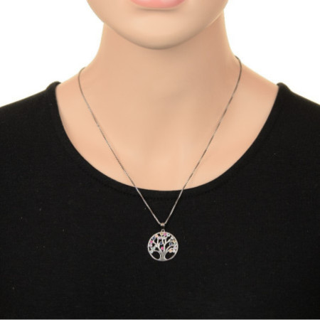 Strieborný prívesok - strom života, farebné okrúhle zirkóny | Argento.sk