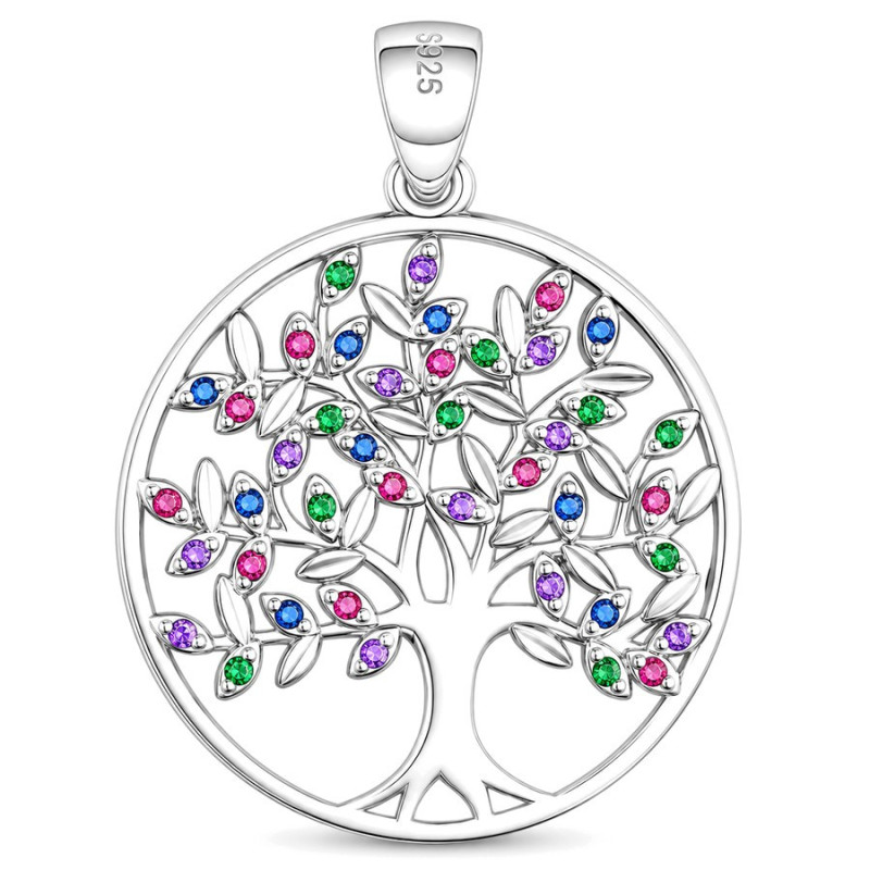 Strieborný prívesok - strom života, farebné okrúhle zirkóny | Argento.sk