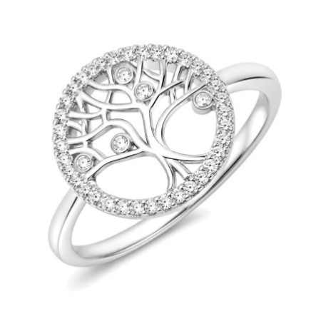 Strieborný prsteň - strom života, číre okrúhle zirkóny | Argento.sk
