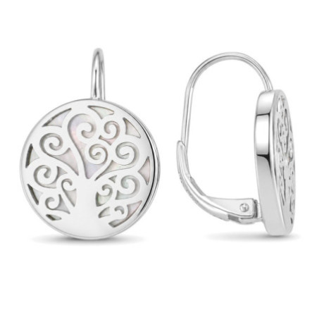 Strieborné náušnice - strom života, perleť | Argento.sk