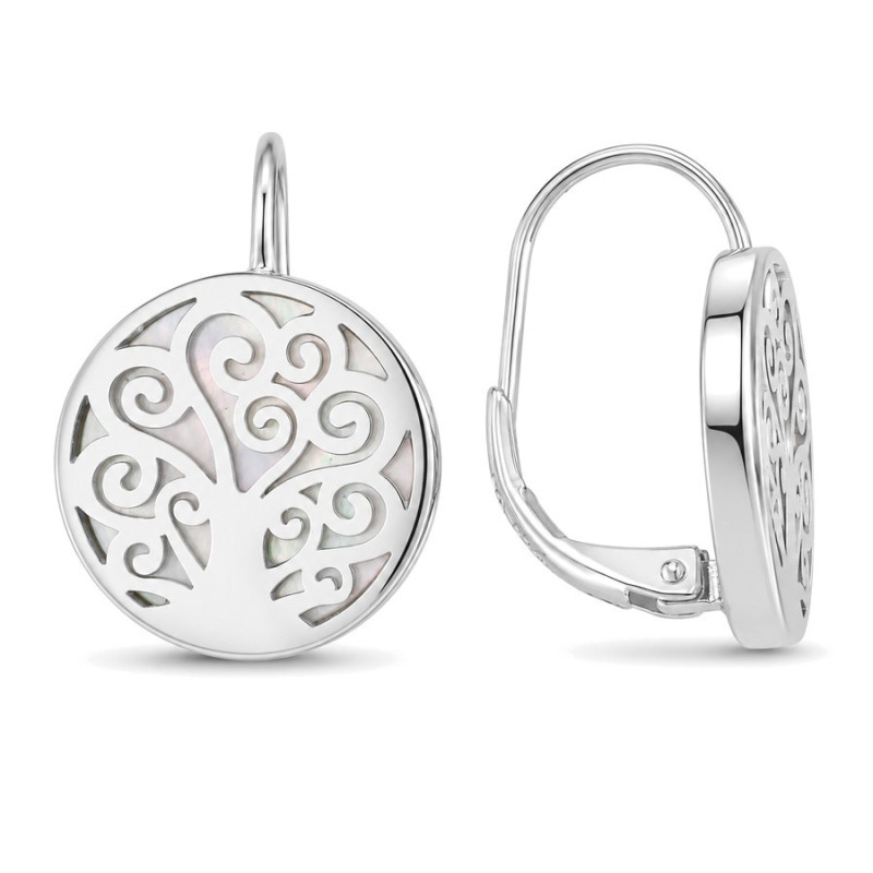 Strieborné náušnice - strom života, perleť | Argento.sk