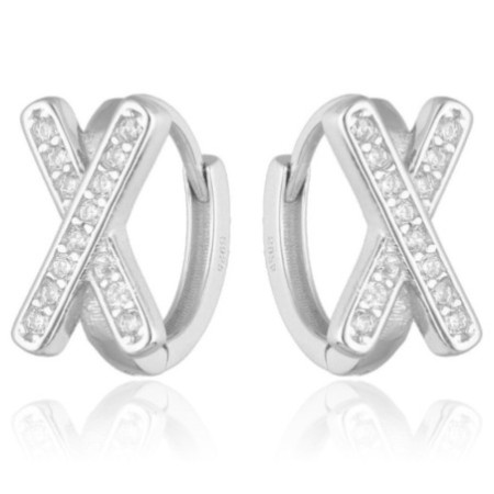 Strieborné náušnice - číre okrúhle zirkóny | Argento.sk