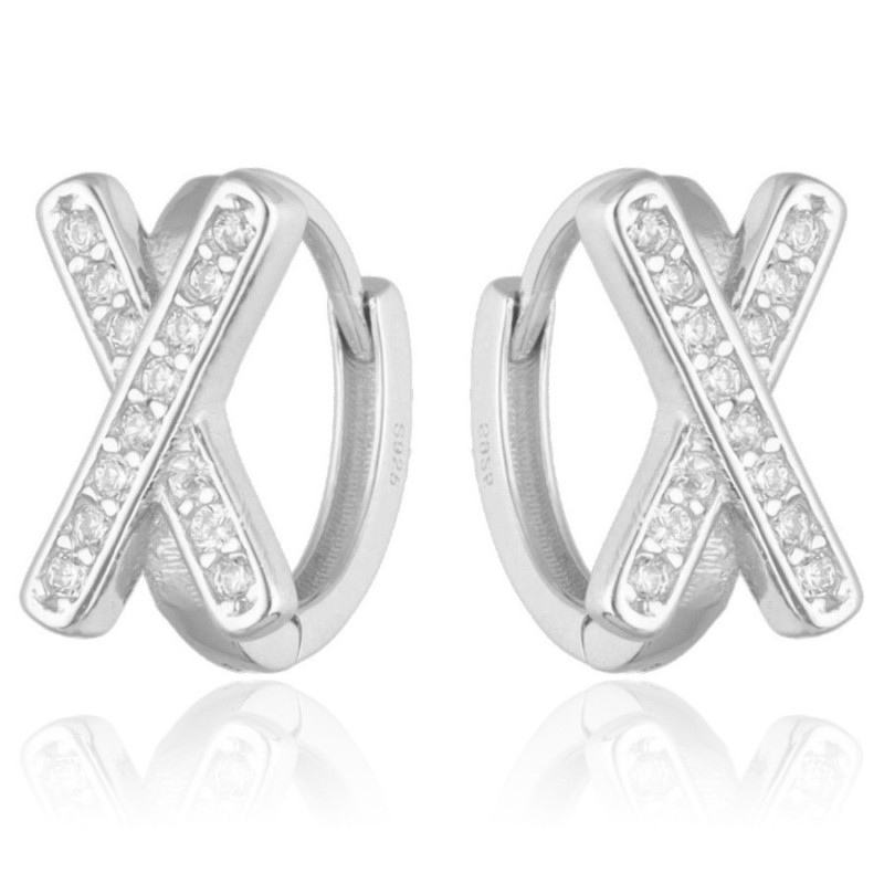Strieborné náušnice - číre okrúhle zirkóny | Argento.sk