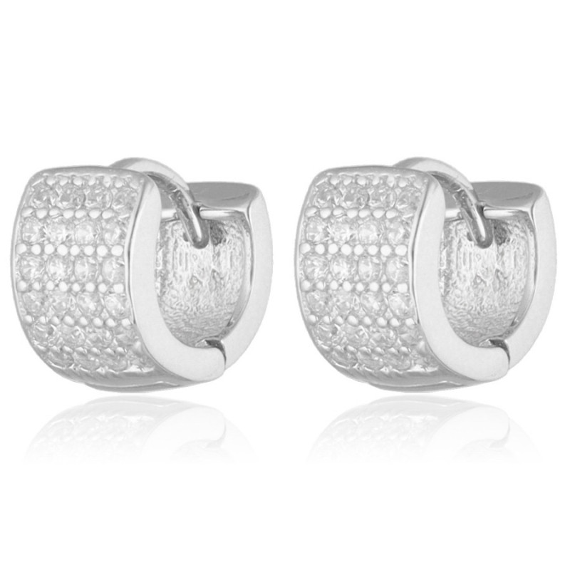 Strieborné náušnice krúžky - číre okrúhle zirkóny | Argento.sk