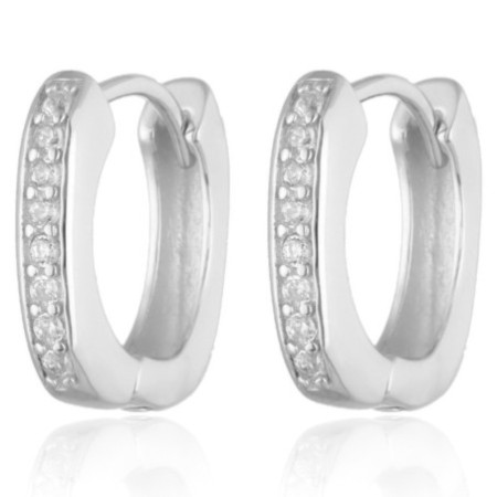 Strieborné náušnice - číre okrúhle zirkóny | Argento.sk