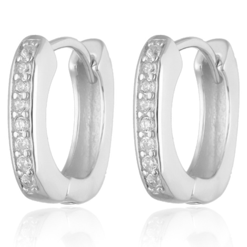 Strieborné náušnice - číre okrúhle zirkóny | Argento.sk