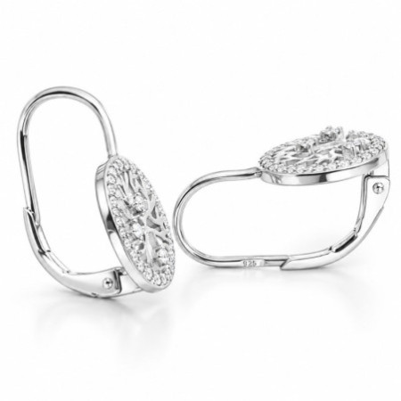 Strieborné náušnice - strom života, číre okrúhle zirkóny | Argento.sk