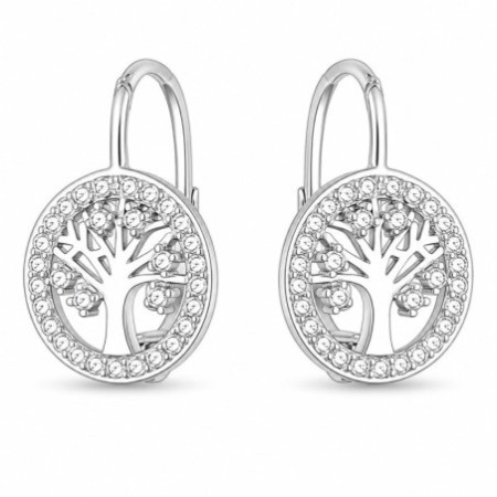 Strieborné náušnice - strom života, číre okrúhle zirkóny | Argento.sk